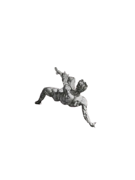 Falling figure, mid-descent